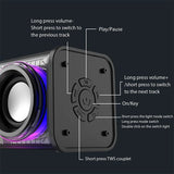 Transparent Bluetooth 5.0 Mecha Speaker – Wireless Dual Bass TWS Subwoofer with RGB Lights