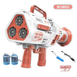 88-Hole Rechargeable Bubble Gun for Kids – No-Spill LED Cartoon Bubble Machine Toy