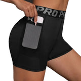 Women's High Waist Yoga Shorts with Pockets - Booty Lifting Workout Shorts for Gym & Training