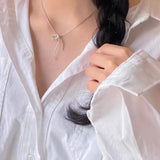 Elegant Bow Pendant Necklace – Silver Clavicle Chain for Women