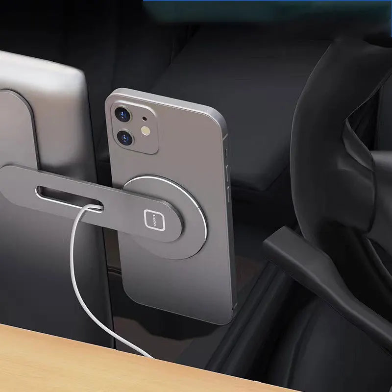Soporte magnético invisible plegable para teléfono en el automóvil y cargador inalámbrico Magsafe de 15 W