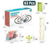Automatic Domino Train Set - Electric Brick Block Toy for Kids & STEM Learning