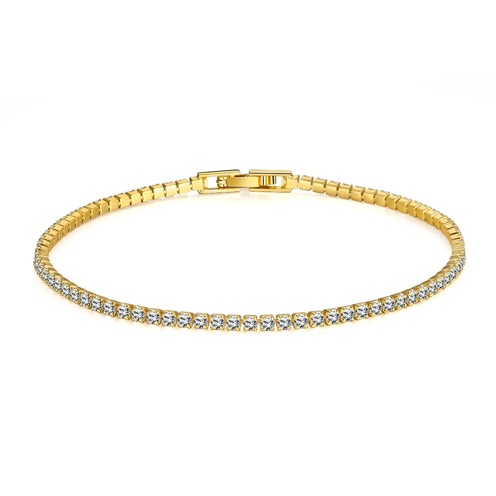 Pulsera de plata de ley 925 con dijes de circonitas y cristales: joyería de moda para mujeres para ocasiones especiales