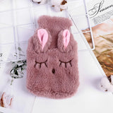 Plush Rabbit Hot Water Bottle with Shoulder Strap – Hand & Belly Warmer for Winter Relief