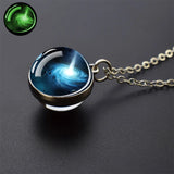 Vintage Glow-in-the-Dark Round Pendant Necklace – Unisex Metal Design
