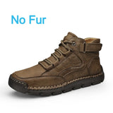 Men’s Lace-Up Split Leather Ankle Boots – Comfortable & Casual Spring/Autumn Footwear