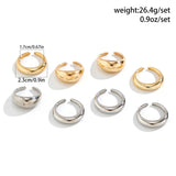 8-Piece Open Ring Set – Gold & Silver Stackable Fashion Rings for Women
