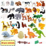 Accesorios de bloques de construcción de partículas grandes a granel: juego de ladrillos de animales y casas para niños de 3 a 6 años, compatible con los bloques de las principales marcas