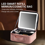 LED Illuminated Makeup Travel Bag with Mirror – Waterproof Cosmetic Organizer & Charging Port