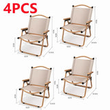 Foldable Carbon Steel Camping Chair with Oxford Fabric and Wooden Armrests