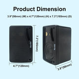 200W Waterproof Outdoor Speakers - 3.5" All-Weather Wall Mount Stereo Pair for Patio & Marine Use