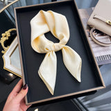 60cm Solid Color Silk Satin Neckerchief – Elegant Hijab Scarf for Women