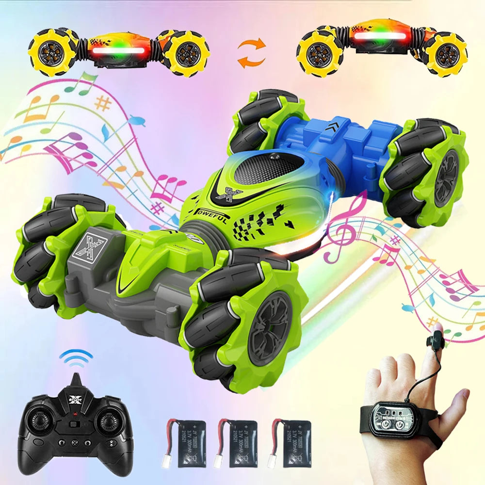¡Experimente una emoción de otro nivel con este auto acrobático RC controlado por gestos, que cuenta con giros de 360°, derrapes a alta velocidad y rendimiento todoterreno!