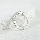 D Color Moissanite Wedding Band – 925 Sterling Silver Eternity Ring with GRA Certificate