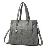 Women’s Vintage PU Leather Tote Bag – Large Capacity Zipper Handbag for Daily & Office Use