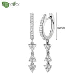 Sterling Silver Zircon Hoop Earrings for Women – Elegant Star & Heart Design