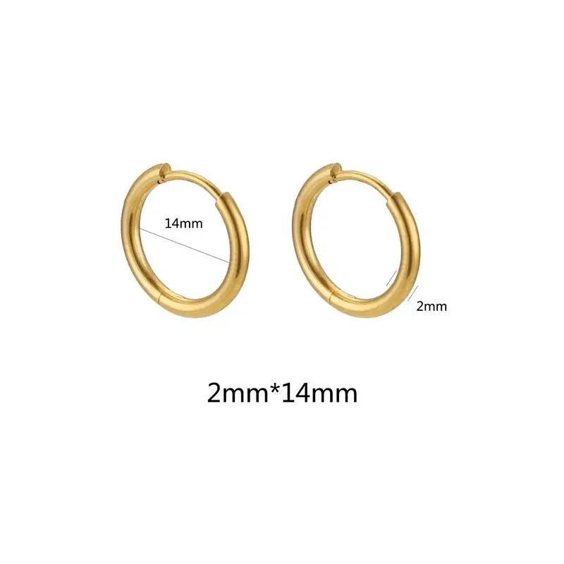Unisex Stainless Steel Hoop Earrings – Multipack in Gold & Steel Finishes
