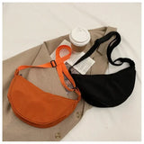 Women’s Half Moon Crossbody Belt Bag – Large Capacity Nylon Chest & Shoulder Bag