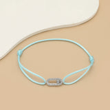 Adjustable Cubic Zirconia Rope Chain Bracelet