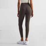 High-Waist Seamless Yoga Leggings with Back Pocket – Ankle-Length, Stretch Fit