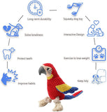 Indestructible Squeaky Parrot Dog Toy – Durable Plush Chew Toy for All Dog Sizes