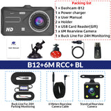 4.0 Inch Full HD Car Dashcam with Front and Rear Cameras – Night Vision, G-Sensor, and Loop Recording