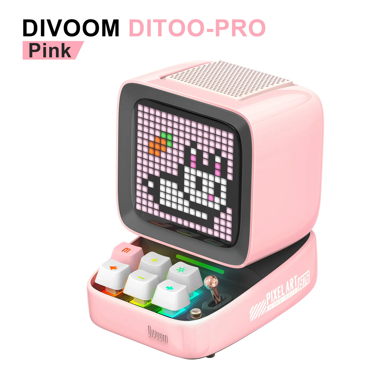 Mini Retro Bluetooth Pixel Art Speaker with LED Display & Alarm Clock – Portable Wireless Music & Gaming Companion