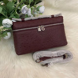 Premium Cowhide Ostrich Leather Crossbody Bag – Multi-Functional & Stylish