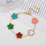 Adjustable Five-Flower Stainless Steel Bracelet for Women