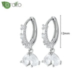 Sterling Silver Zircon Hoop Earrings for Women – Elegant Star & Heart Design