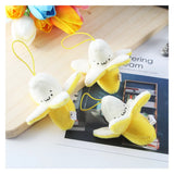 Kawaii Banana Plush Keychain - Cute Backpack Charm & Car Keyring Gift