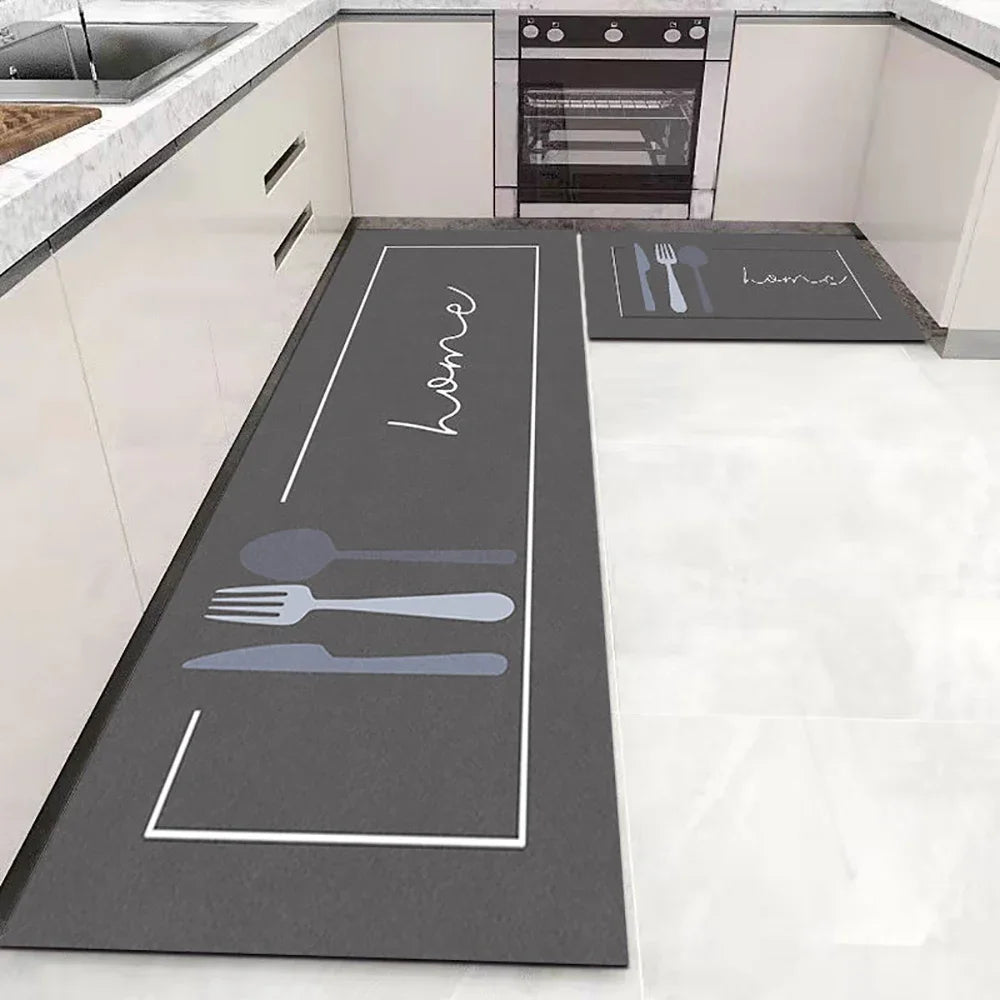 Alfombrilla suave y lavable: alfombra larga antideslizante para cocina, dormitorio, pasillo y baño