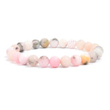 Natural Stone Beaded Bracelet with Elastic Rope for Men & Women