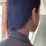 Minimalist 925 Sterling Silver Geometric Hoop Earrings