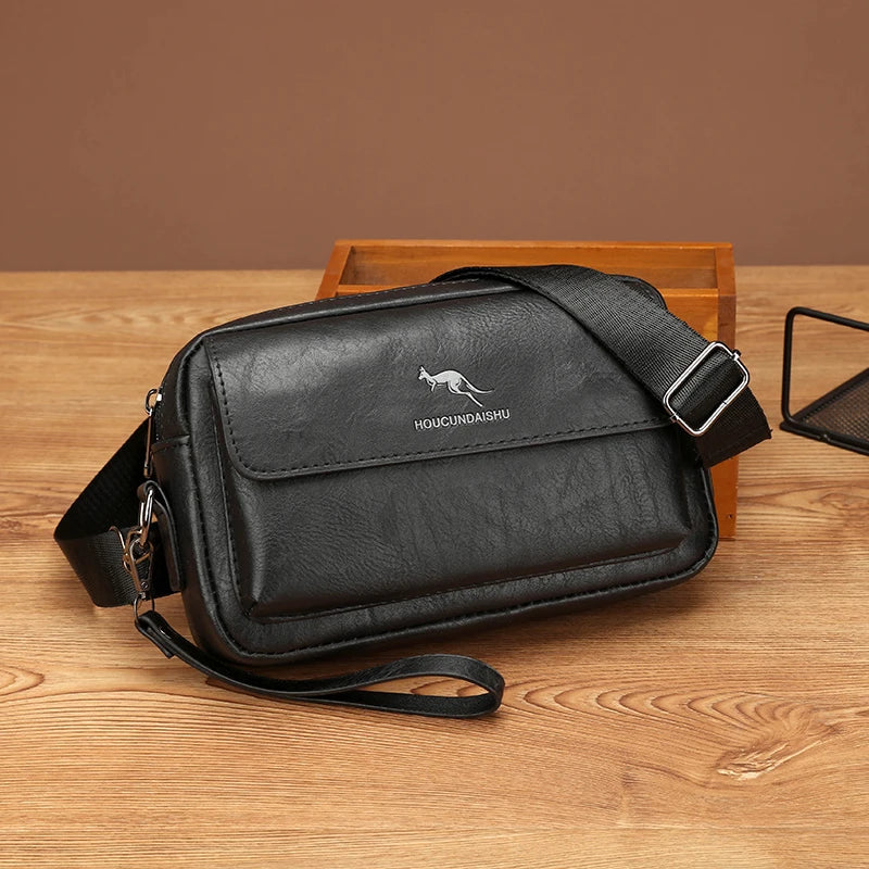 Men's PU Leather Business Tote Bag – Soft, Zippered, Stylish Briefcase for Work or Travel