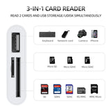 3-in-1 USB-C Card Reader for SD, MicroSD & TF Cards – High-Speed Data Transfer Adapter