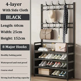 Perchero para ropa, zapatero de varias capas, para puerta, estante para sombreros y zapatos, organizador sencillo de suelo para sala de estar, estantes de almacenamiento