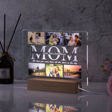 Custom Photo LED Night Light with Text – Personalized Acrylic & Wood USB Lamp