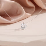 Crystal Ball Pendant Choker – Transparent Fishline Necklace for Women, Elegant Wedding & Party Jewelry