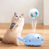 USB-Powered Floating Ball Cat Toy – Whale-Shaped Interactive Toy with Cooling Fan