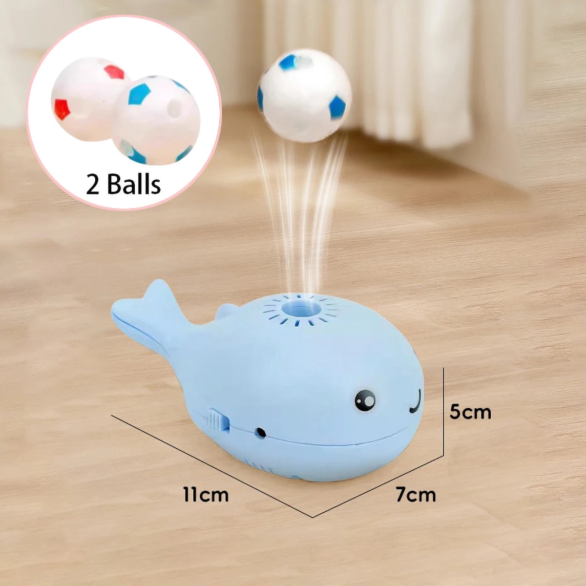USB-Powered Floating Ball Cat Toy – Whale-Shaped Interactive Toy with Cooling Fan