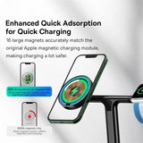 Cargador inalámbrico magnético 3 en 1: soporte de carga rápida de 15 W para iPhone y más