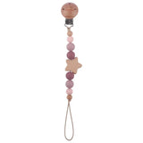 Clip para chupete de bebé personalizado: colgante de mordedor con cuentas de madera y silicona con nombre personalizado
