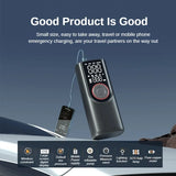 Portable Digital Tire Inflator with LED Light & Power Bank