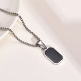 Stainless Steel Military Dog Tag Necklace for Men – Black & Silver with Box Chain