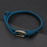 Men’s Adjustable Rope Charm Bracelet – Trendy Milan Alloy Geometric Design