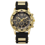 Men's Fashion casual Silicone Band Quartz Wrist Watch（Box Not Included ）