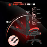 RGB Gaming Chair with LED Lights, Ergonomic Reclining PU Leather Office Chair