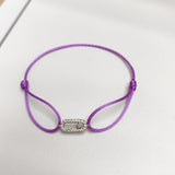 Adjustable Cubic Zirconia Rope Chain Bracelet