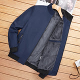 Men's Winter Bomber Jacket – Slim Fit Pilot Coat with Fleece Lining